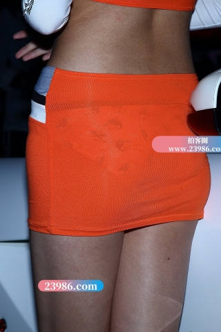 长发橘色赛车服靓模