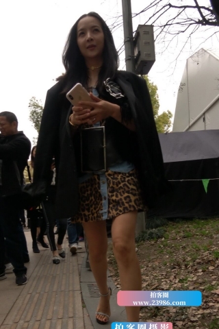 4K - 街拍性感豹纹短裙美女 [791 MB/MP4]（视频版）