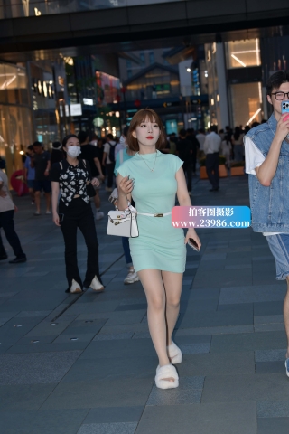 夜拍浅绿色短裙R丝mm