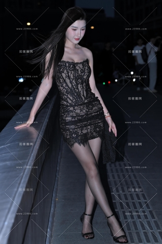 蕾丝包臀短裙黑丝美女