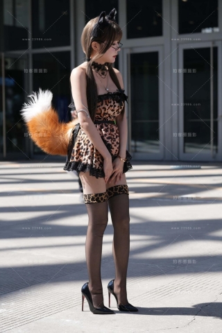 豹纹黑色丝“小狐狸”