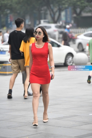 性感的红色包臀裙高跟s妇