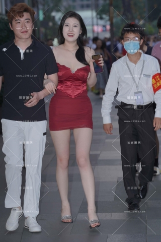 性感红色包臀裙美足少f