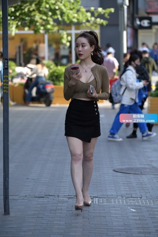 时尚高贵气质街拍美腿美女