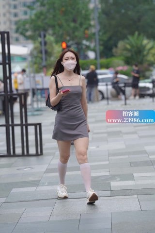 街拍吊带灰色群美女