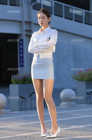 蓝裙制服丝袜美女